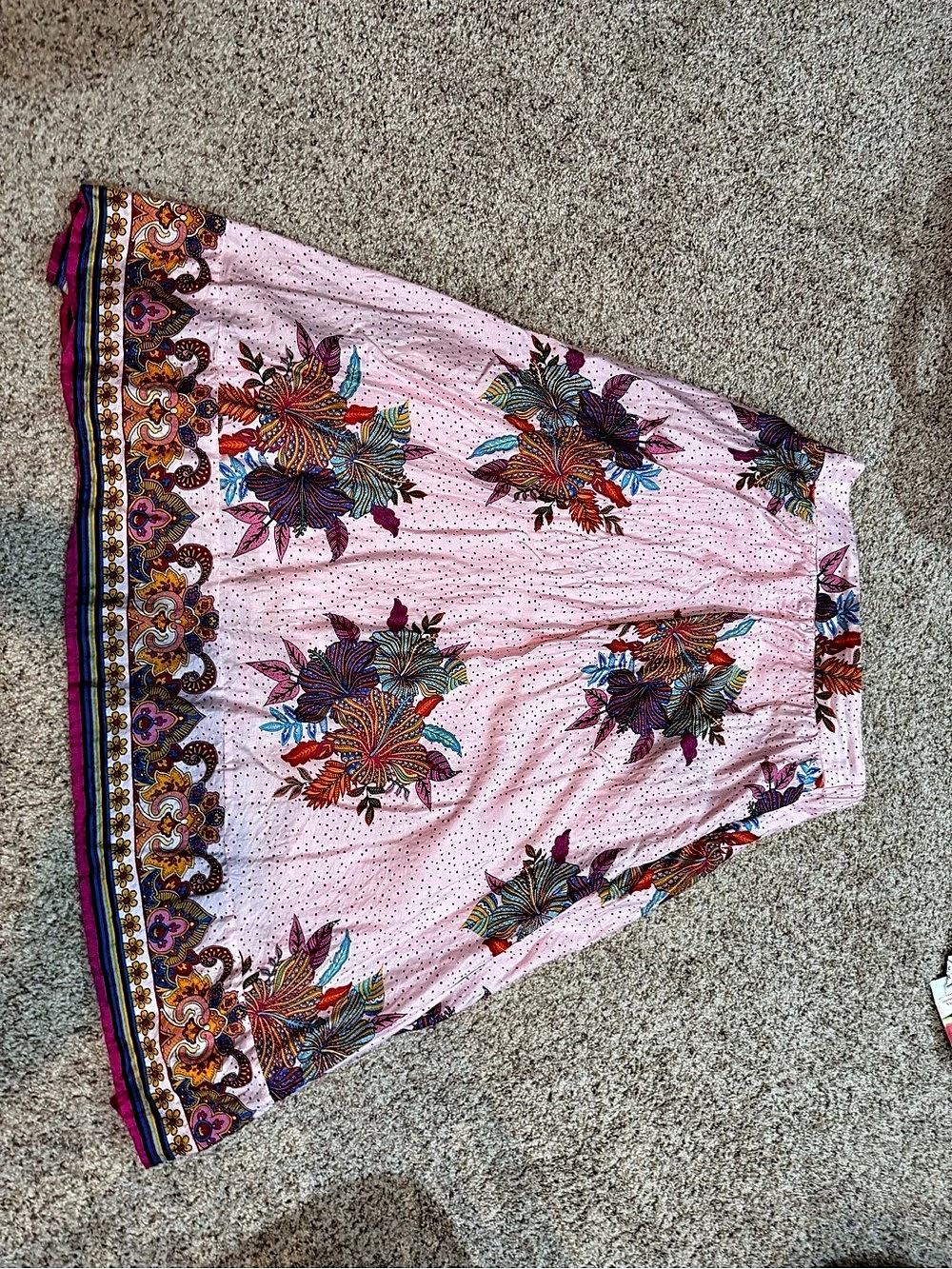 INDUSTRY Floral Pink Mini Skirt Size XL Like New